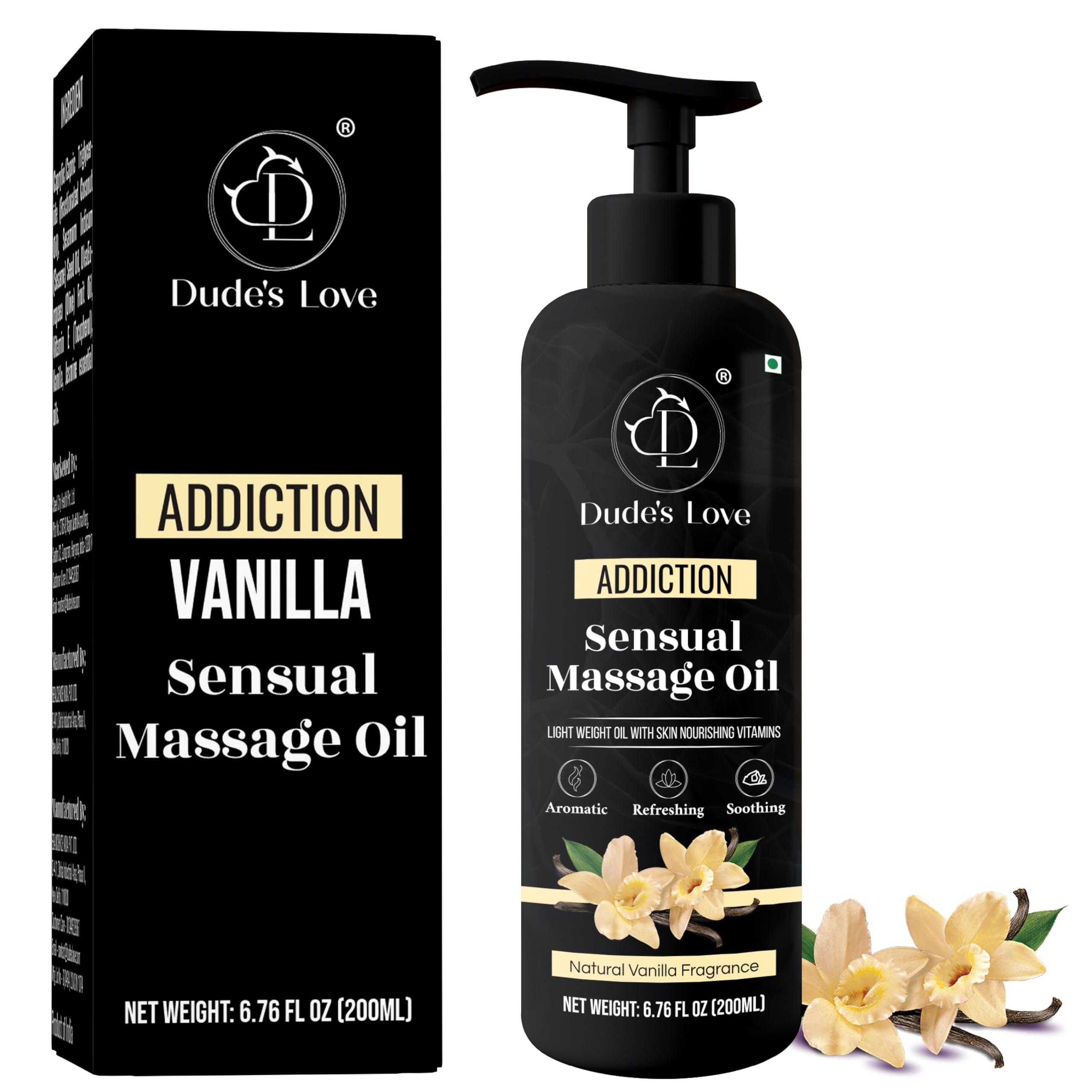 Dude's Love Organic - Edible Aromatic Vanilla Massage Oil | Natural Vanilla & Jasmine with Coconut Oil