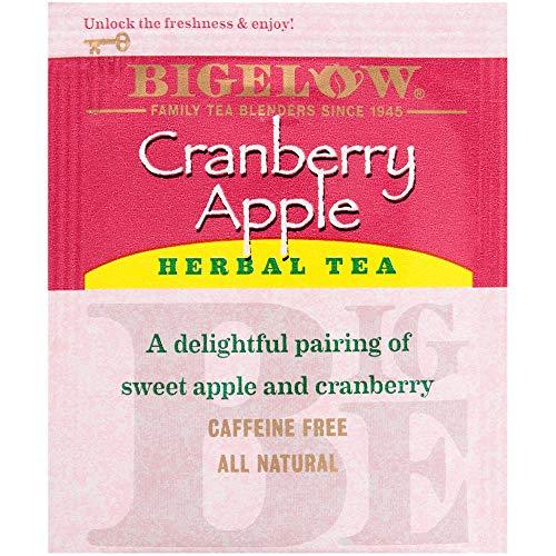 Bigelow Tea BigelowCranberry Apple Herbal Tea Bags 28-Count Boxes (Pack of 6) Cranberry Apple Hibiscus Flavored Herbal Tea Bags All Natural Non-GMO
