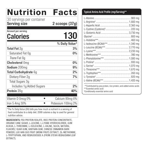 Metagenics Metagenics Perfect Protein Pea & Rice - Featuring OptiProtein, a Balanced Combination of Proprietary Pea and Rice Protein with Added BCAAs - Vanilla Flavor - 30 Servings - 39.15 Oz