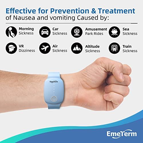 EmeTerm EmeTerm Anti-Nausea Wristband Relieve Morning Motion Travel Sickness Rechargeable Drug Free Bands Without Side Effects - Extra 2pack Conductive Gel