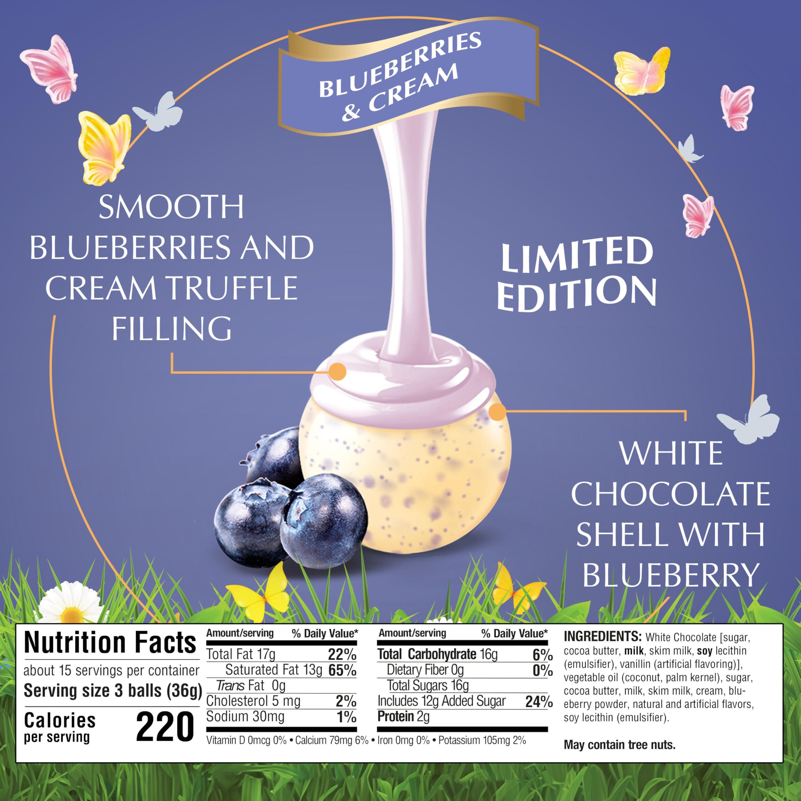 Lindt Lindt LINDOR Easter Blueberries & Cream White Chocolate Truffles, White Chocolate Candy With Blueberries and Cream Truffle Filling, 19.0 oz. Bag