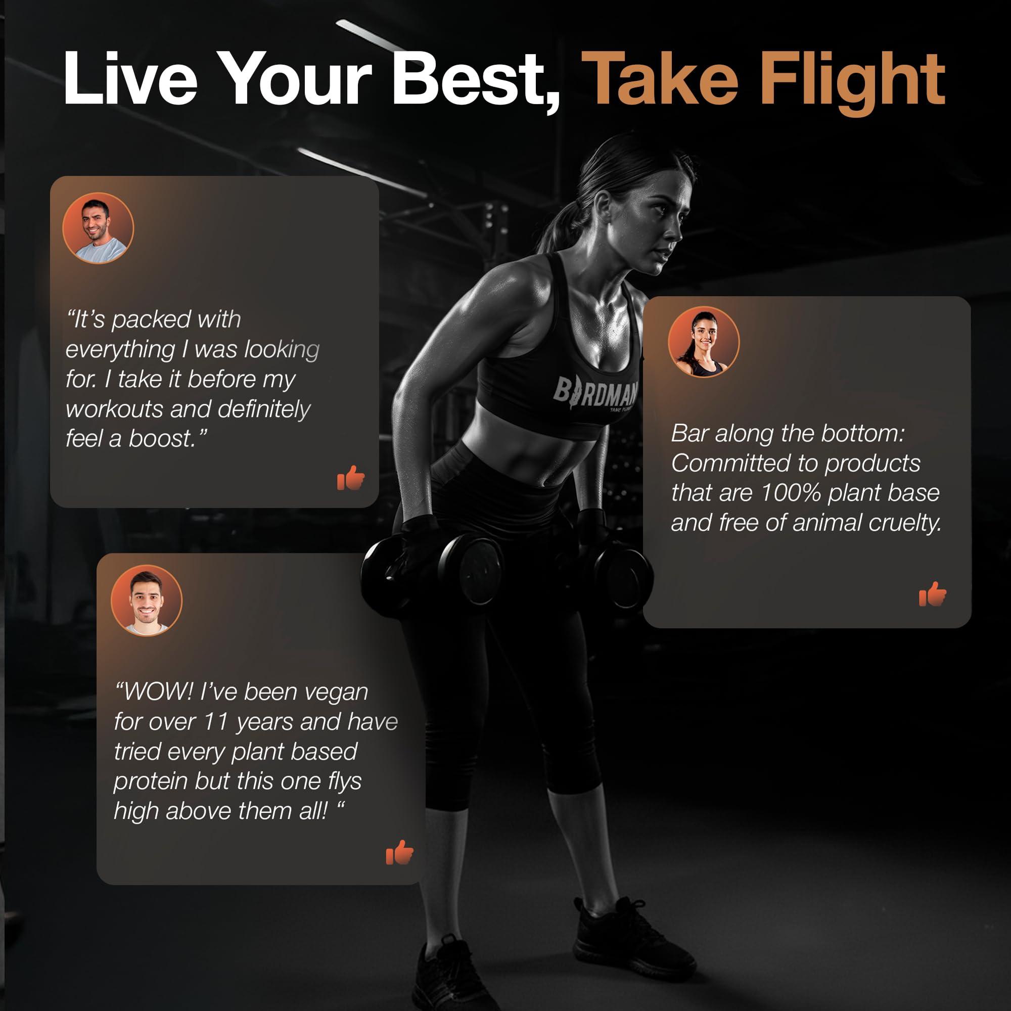 BIRDMAN Birdman Falcon Performance Vegan Protein Powder, 31g Protein, 5g Creatine, 5g BCAA, Probiotics, Electrolytes, Pre Workout, Low Carb, Sugar Free & Dairy Free, Plant Based Chocolate Protein -19 servings