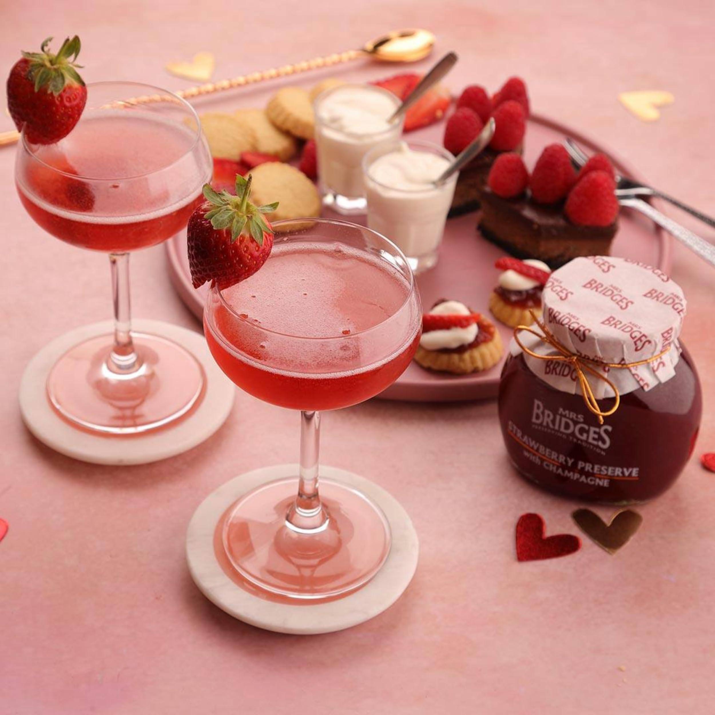 MRS BRIDGES Mrs Bridges Strawberry Preserve with Champagne, Made in Scotland, 8.4oz Jar (Pack of 1)