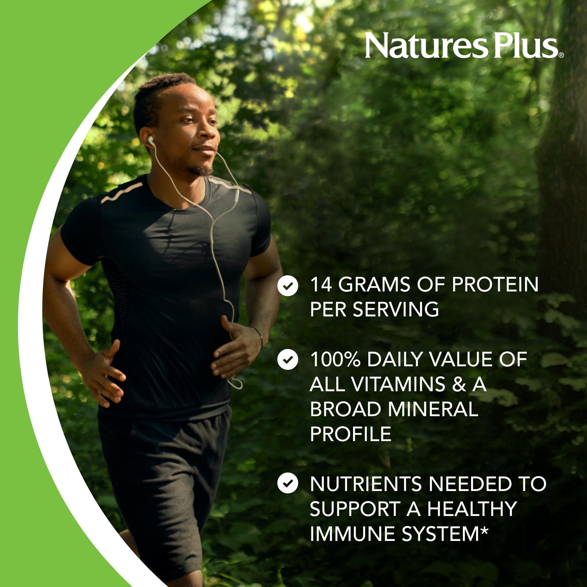 Nature's Plus NaturesPlus SPIRU-TEIN, Blueberries & Cream - 1.12 lb - Plant-Based Protein Powder - Vitamins & Minerals for Energy - Vegetarian, Gluten Free - 15 Servings