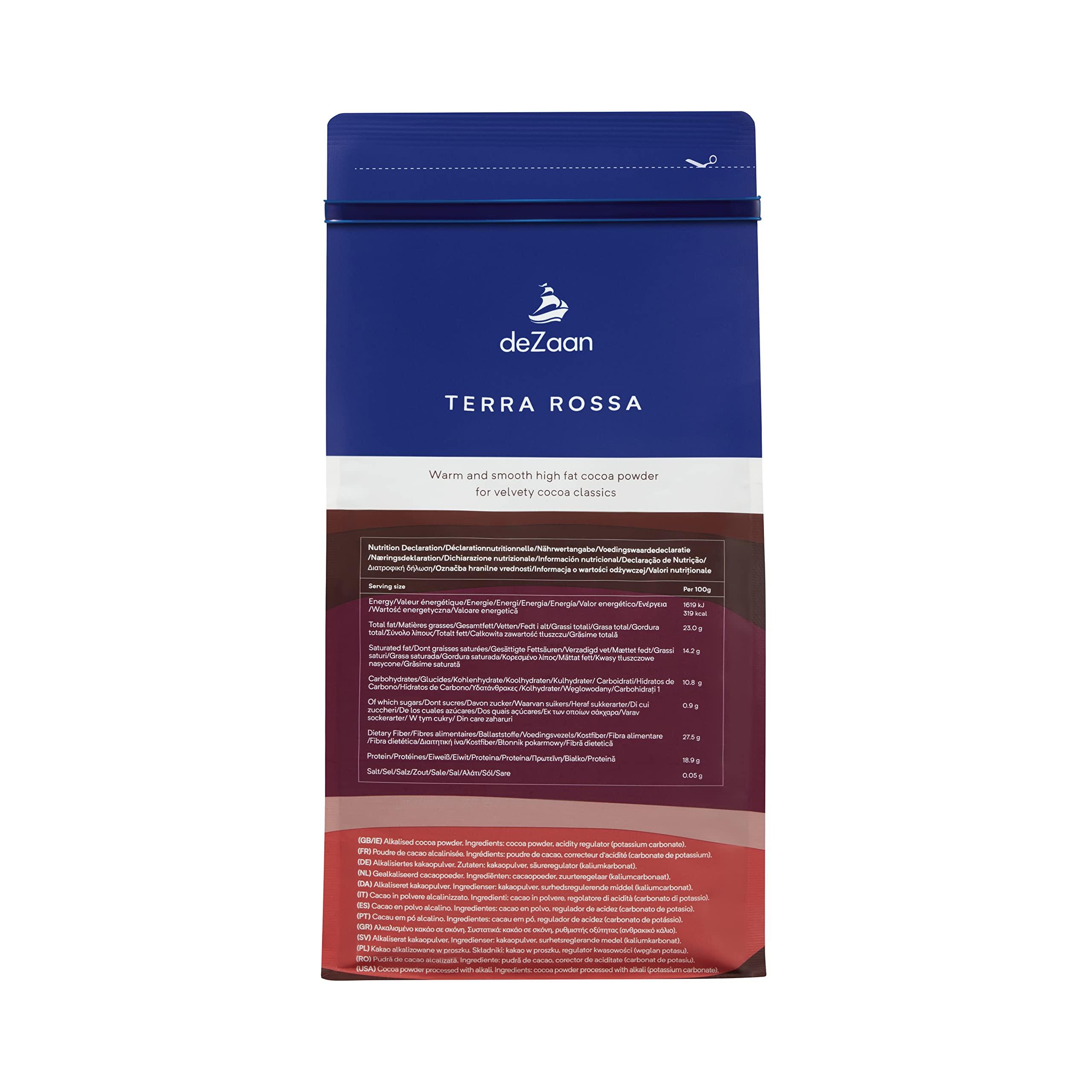 deZaan deZaan Holland Terra Rossa Dutched Cocoa Powder, 22-24% Fat, Finest Dutch Quality Since 1911