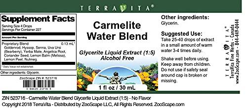 TerraVita Carmelite Water Blend Glycerite Liquid Extract (1:5) - No Flavor (1 oz, ZIN: 523716) - 2 Pack