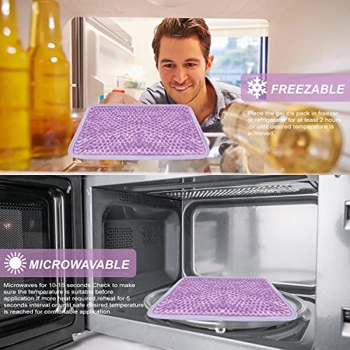ZNÖCUETÖD Gel Beads Ice Pack Ice Bag with Strap-Reusable Hot & Cold Pack Compress Therapy for Pain, Swelling,Injuries of Knee, Shoulder, Foot, Back, Ankle, Neck, Hip, Elbow, Wisdom Tooth(2Pack,Purple)