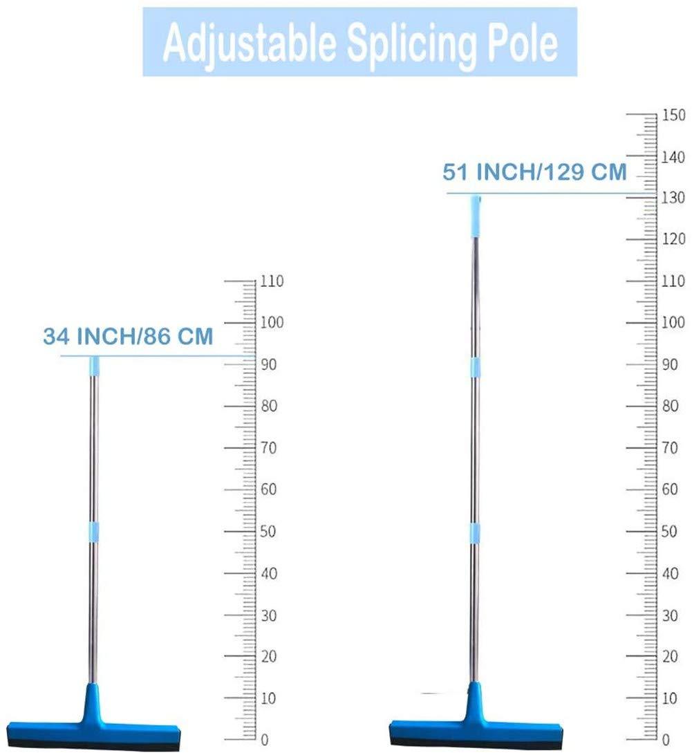 Thstheaven Thstheaven Floor Squeegee with Long Handle - 129cm Extendable Concrete Floor Cleaner Wiper, Wide Water Pusher Foam Broom Squeegy for Garage, Deck, Shower, and Outside Windows