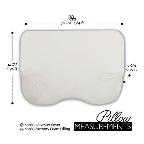 BALIBETOV Ergonomic CPAP Pillow for Side Sleepers Full Mask Compatible - Comfy Memory Foam CPAP Pillows For Side and Back Sleepers , Stomach Too - Reduce Air Leaks & Mask Pressure for a Better Sleep (Natural)