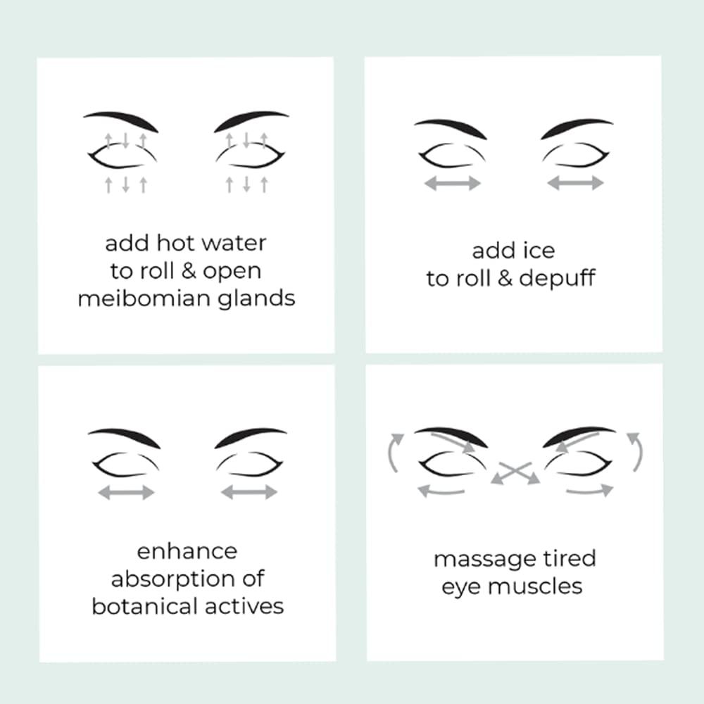 We Love Eyes We Love Eyes - Focused Eye Roll - Tone, de-puff, & relax tired eyes. Hot compress for massaging meibomian glands. Fingertip precision.