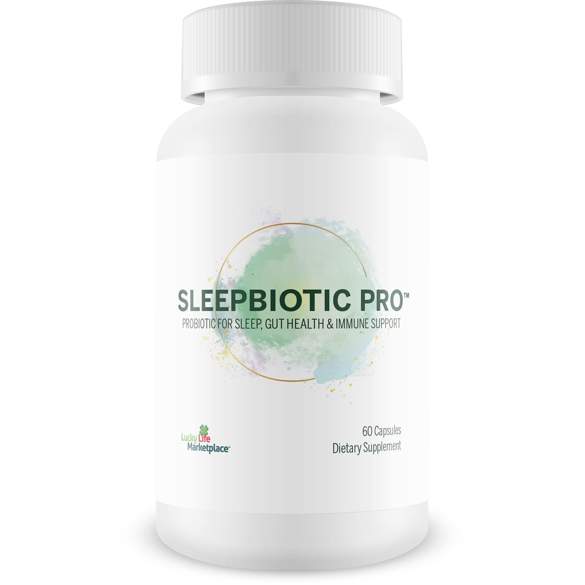 Lucky Life Marketplace Sleepbiotic Pro - Multi-Strain Probiotic Sleep Support - Aid Gut Health & Immune Support - Promote Relaxation & Sleep Quality with Premium Probiotics - Lactobacillus & Bifidobacterium - 40 Billion CFU