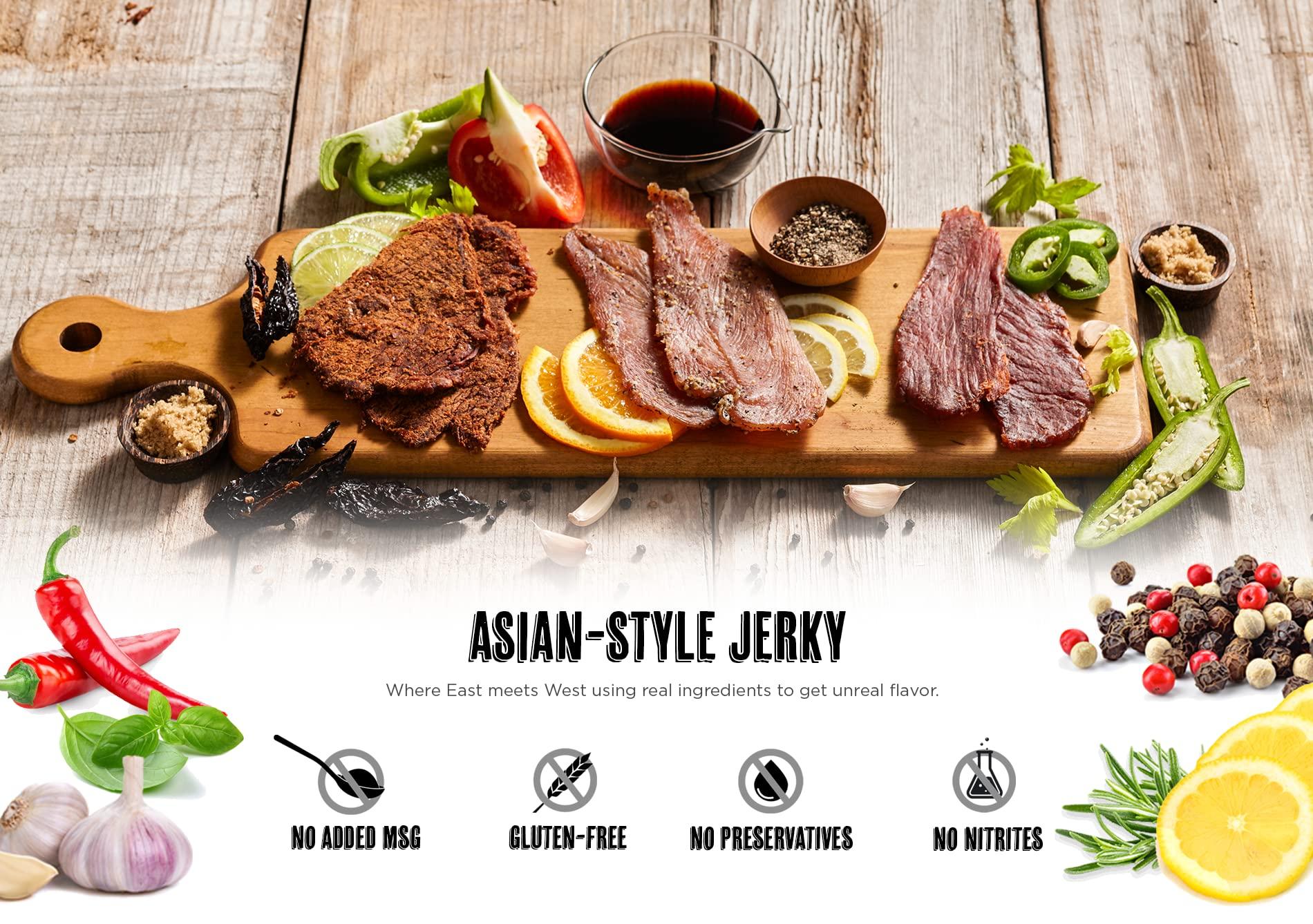 fusionJerky Fusion Jerky Artisan Beef Jerky, Japanese BBQ, 2.5 oz - All Natural, 10g Protein, Premium USA Sourced Meat, Gluten Free, Prime Cuts, No Nitrates, No Added MSG, No Preservatives, Made in USA