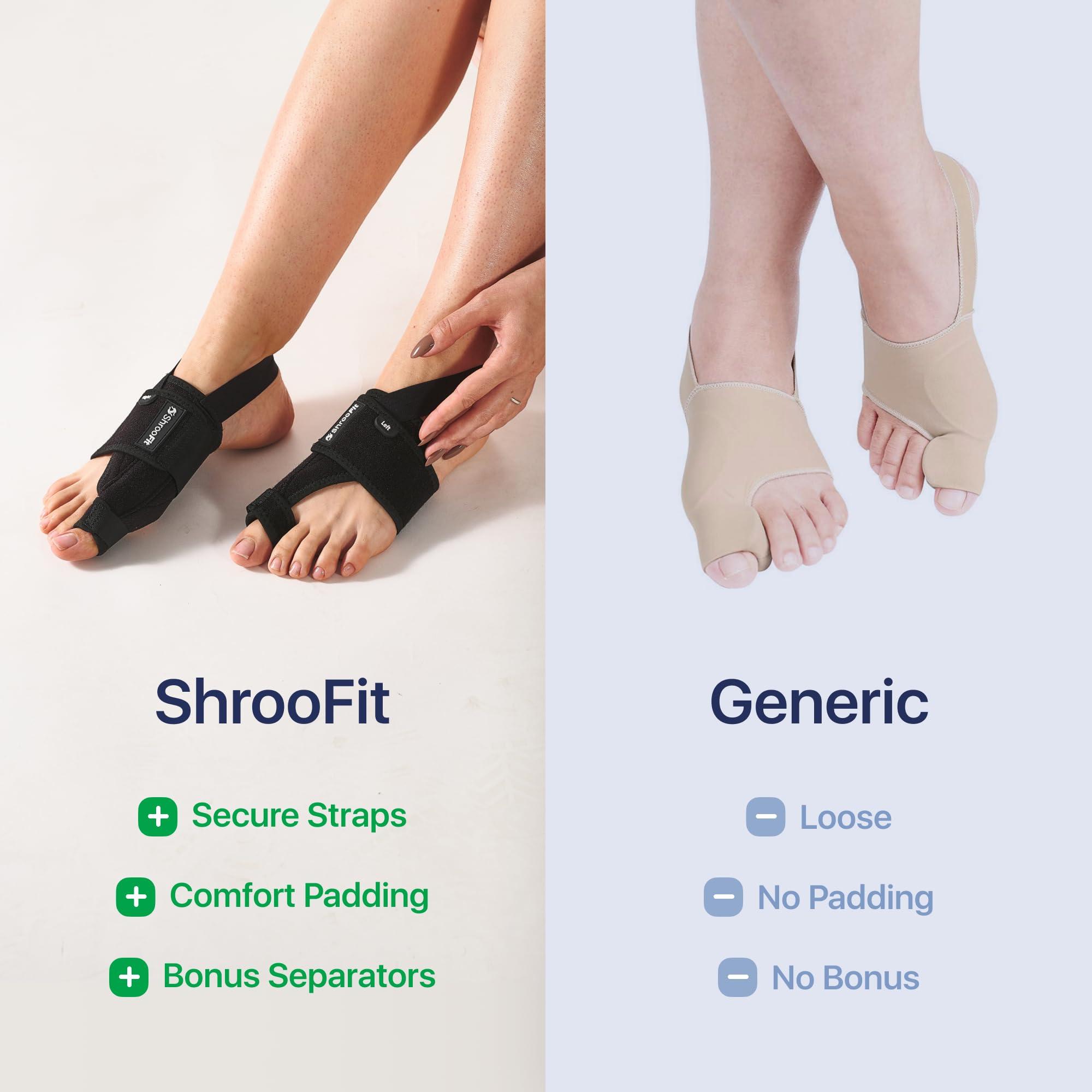 ShrooFit Effective Bunion Corrector for Women and Men | Relieve Pain, Straighten Toes, and Correct Bunions | Orthopedic Toe Straightener | Best Bunion Corrector for Lasting Relief