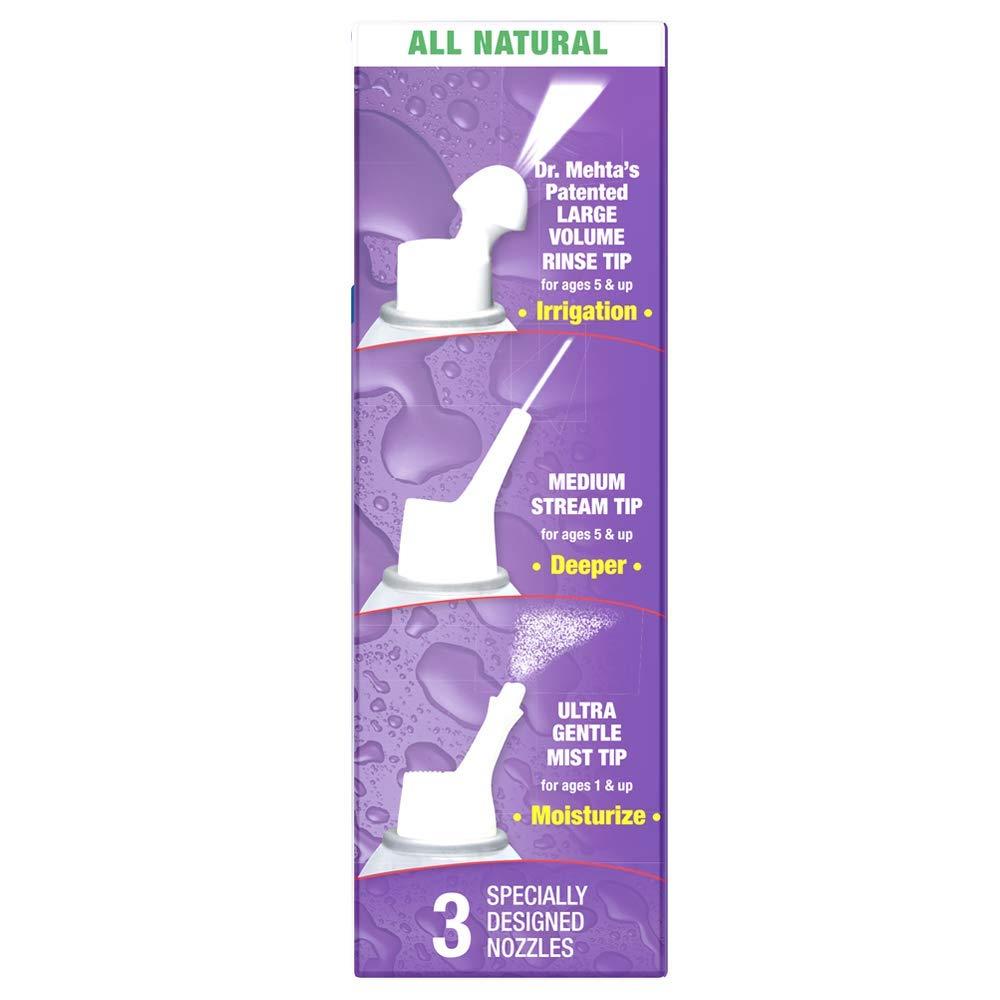 NeilMed NeilMed NasaMist All in One Multi Purpose Saline Spray, 6.3 Fl Oz & NasaMist Hypertonic Extra Strength Saline Spray,Green 4.5 fl oz (Pack of 1)