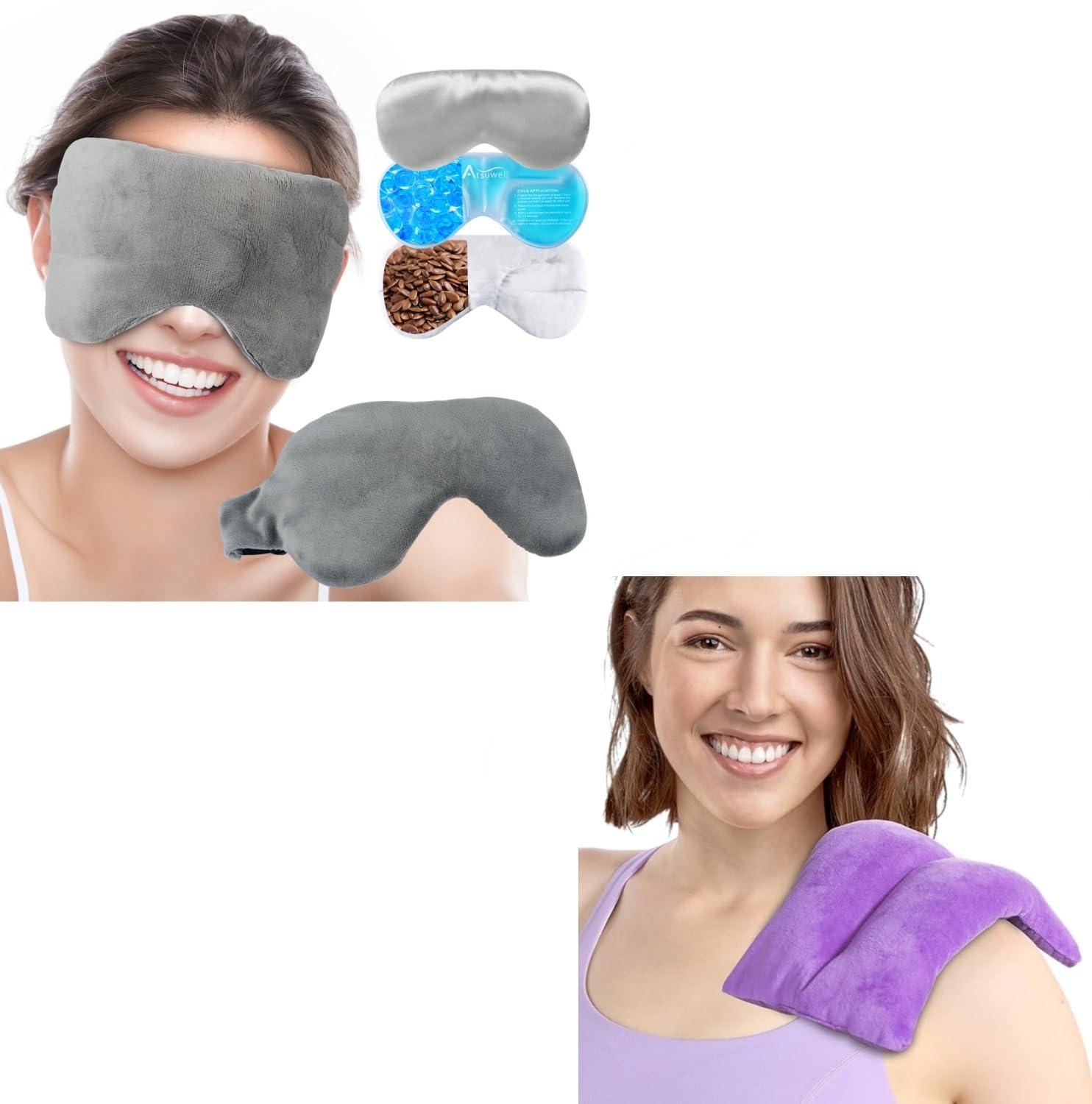 Atsuwell Microwave Sleep Eye Mask and Heating Pad Both for HEATTherapy and Cold Compress