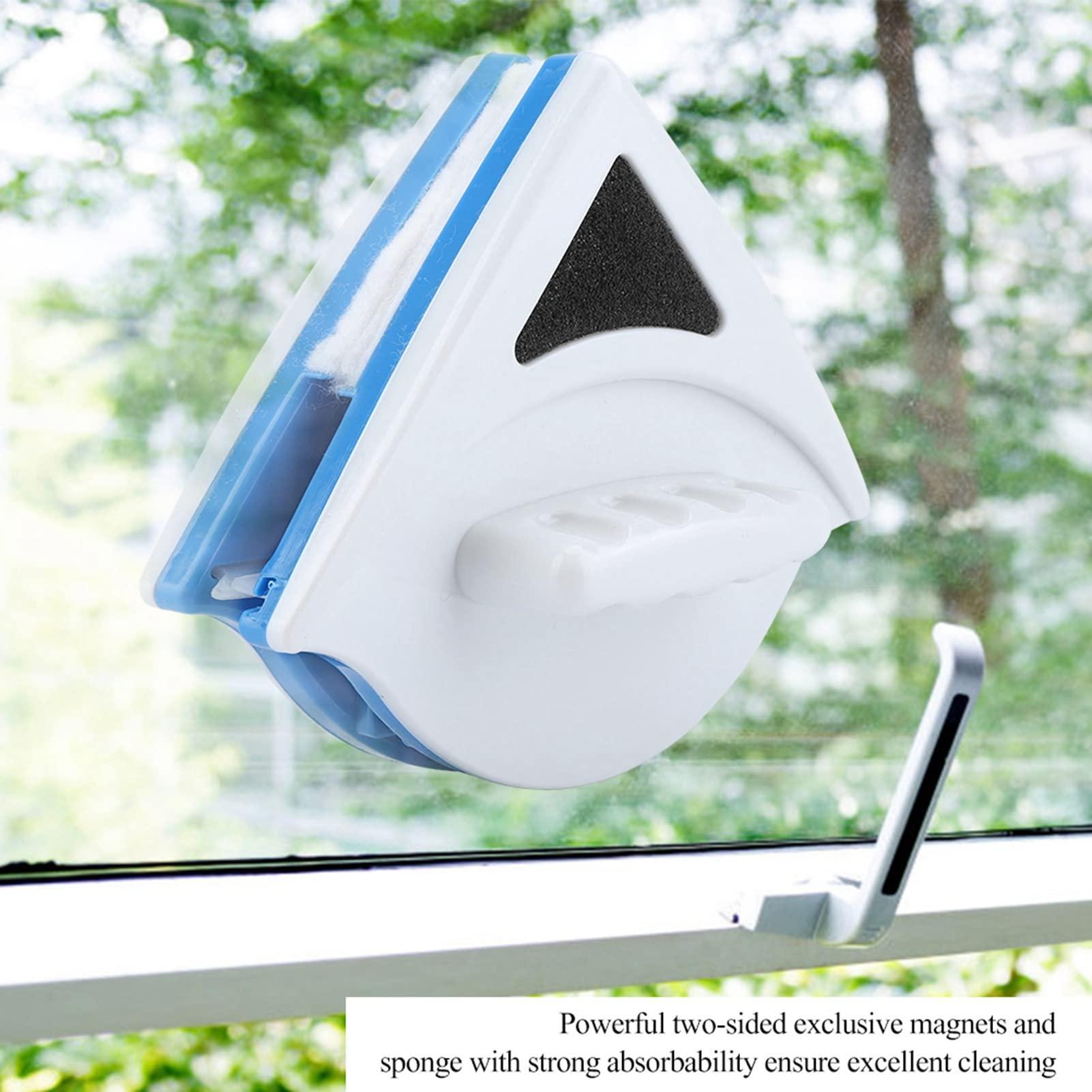 Pissente Double Side Magnetic Window Cleaner, Magnetic Glass Wiper Window Cleaner Outside Glass Wiper Magnetic Glass Cleaning Tool Brush for High-Rise Window Cleaning