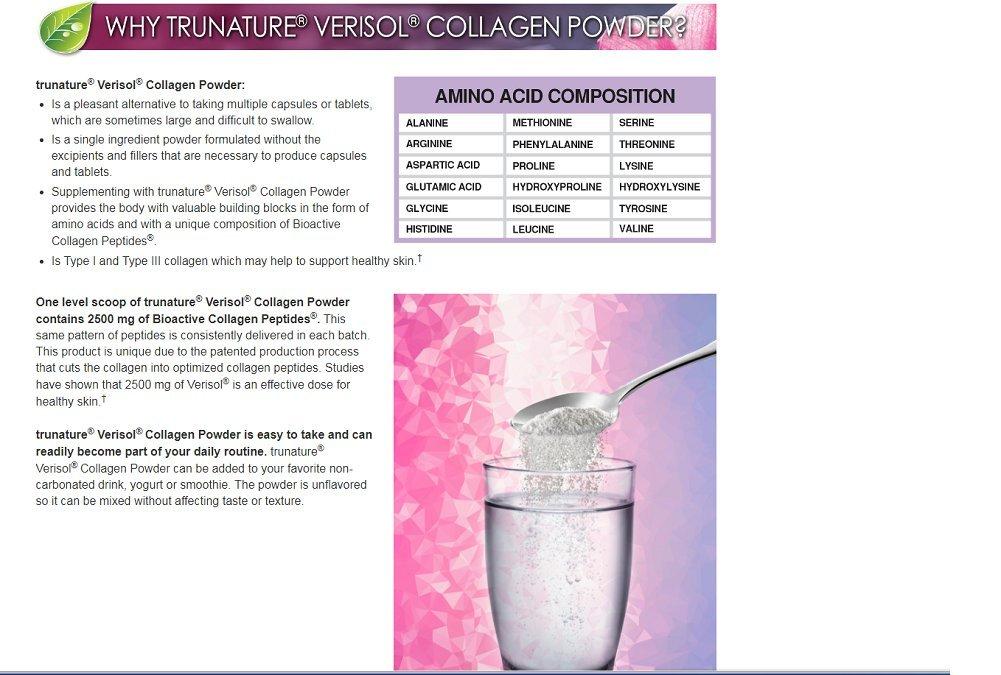 WorryFree Gadgets Worry Free Gadgets C-1215667 Trunature Verisol Collagen Pow Perp Healthy Skin With Bioactive