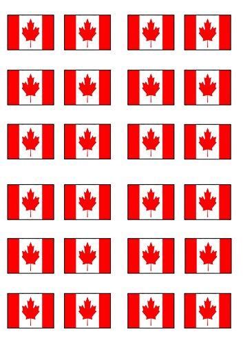 Cian's Cupcake Toppers Ltd Canadian Canada Flag Edible PREMIUM THICKNESS SWEETENED VANILLA, Wafer Rice Paper Cupcake Toppers/Decorations