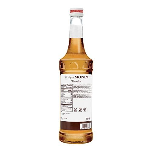 Monin Monin - Tiramisu Syrup, Rich Flavors of Custard, Cocoa, Coffee, & Rum, Great for Hot or Iced Coffee, Dessert Cocktails, & Shakes, Vegan, Non-GMO, Gluten-Free (750 ml)