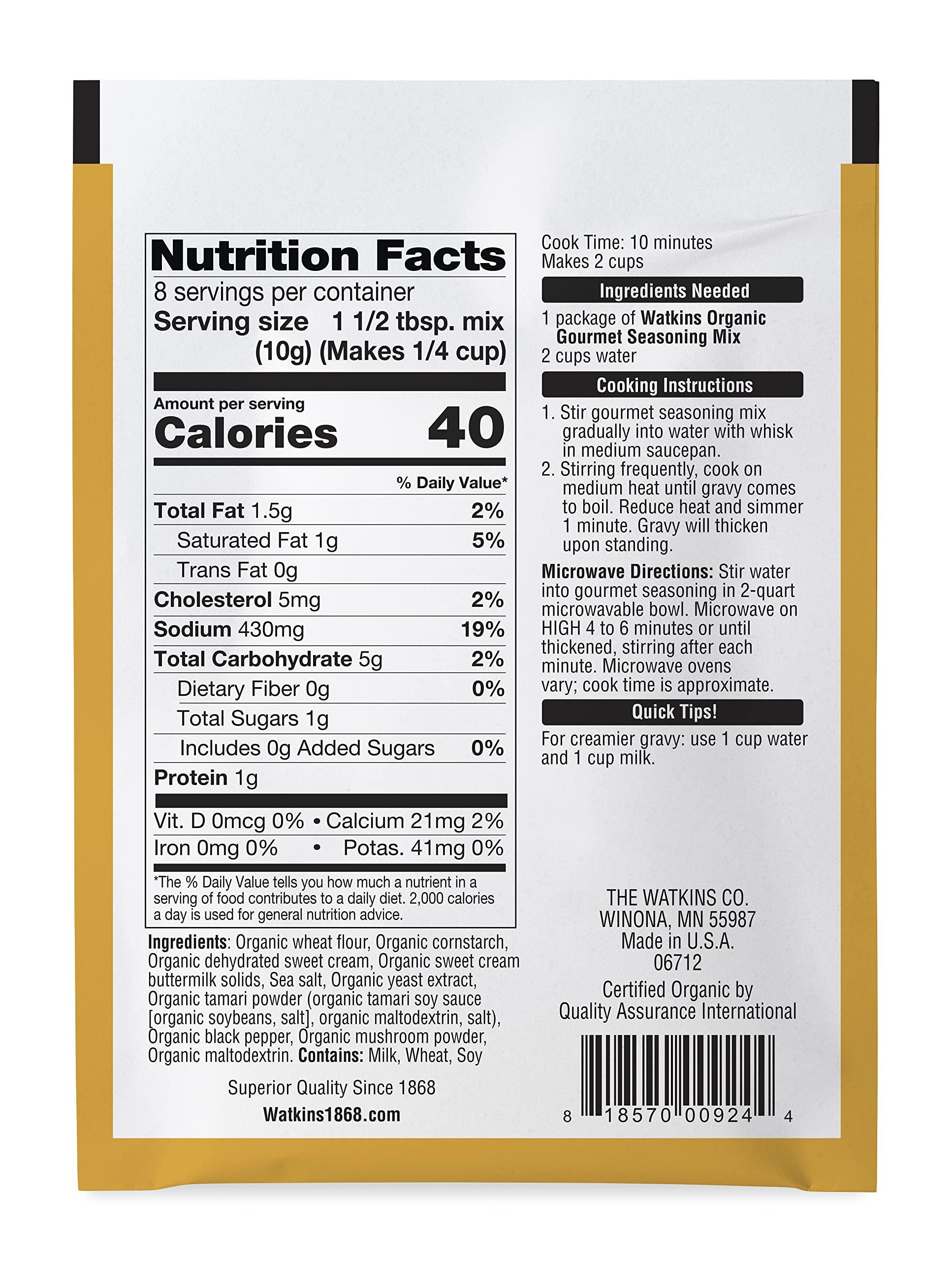 Watkins Watkins Organic Gourmet Seasoning Mix, Country Gravy, 2.82 Oz (Pack of 12)