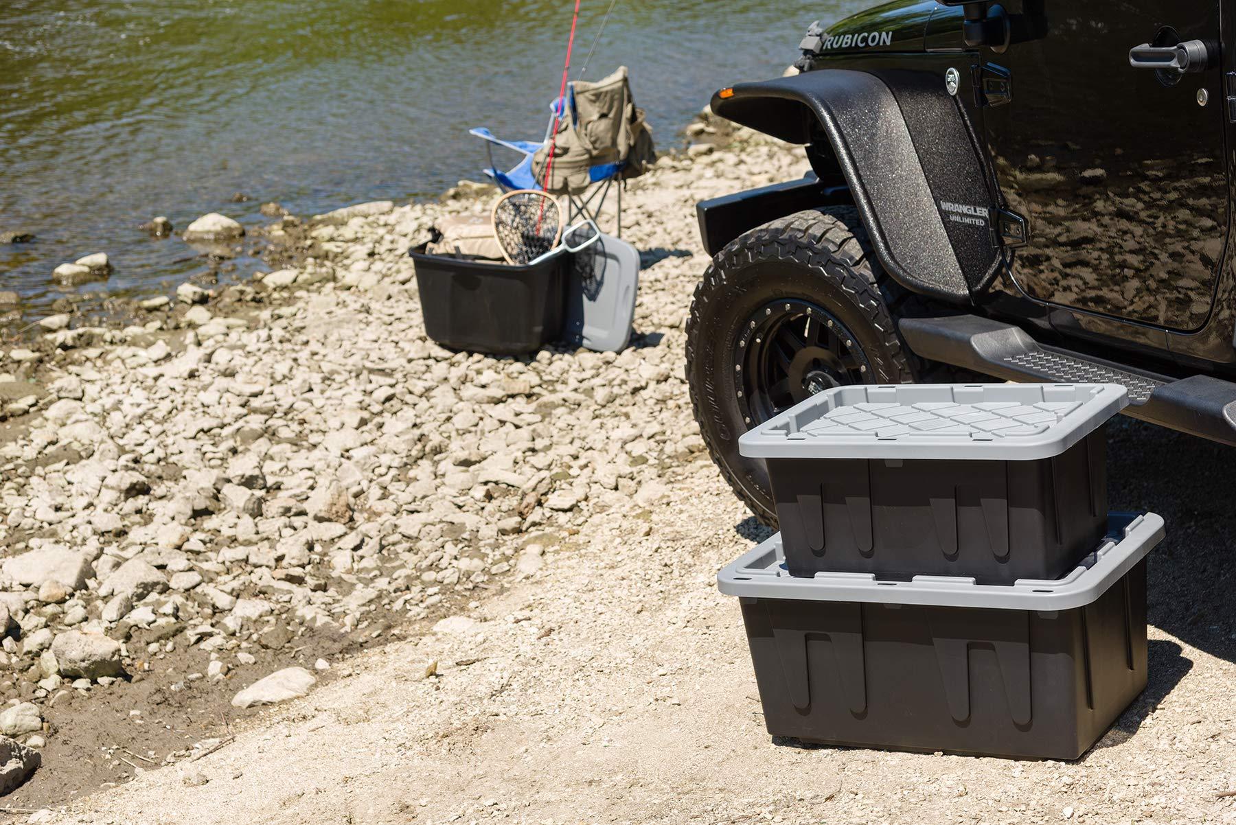 ECOstorage ECOstorage 4427EBKDC.02 Box Tough Recycled Plastic Storage Container, 27 Gallon, Black, 2 Count