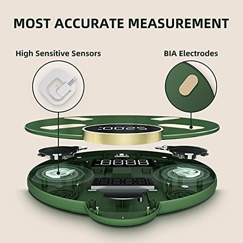 Posture Scale for Body Weight, Posture Digital Bathroom Scale Large LED Display Weight Scale, High Accurate Body Composition Analyzer with BMI with Free Smartphone APP, 400Lb,Green