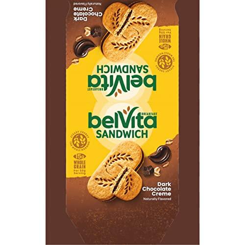 Belvita belVita Breakfast Sandwich Dark Chocolate Creme Breakfast Biscuits, 8 Packs (2 Sandwiches Per Pack)