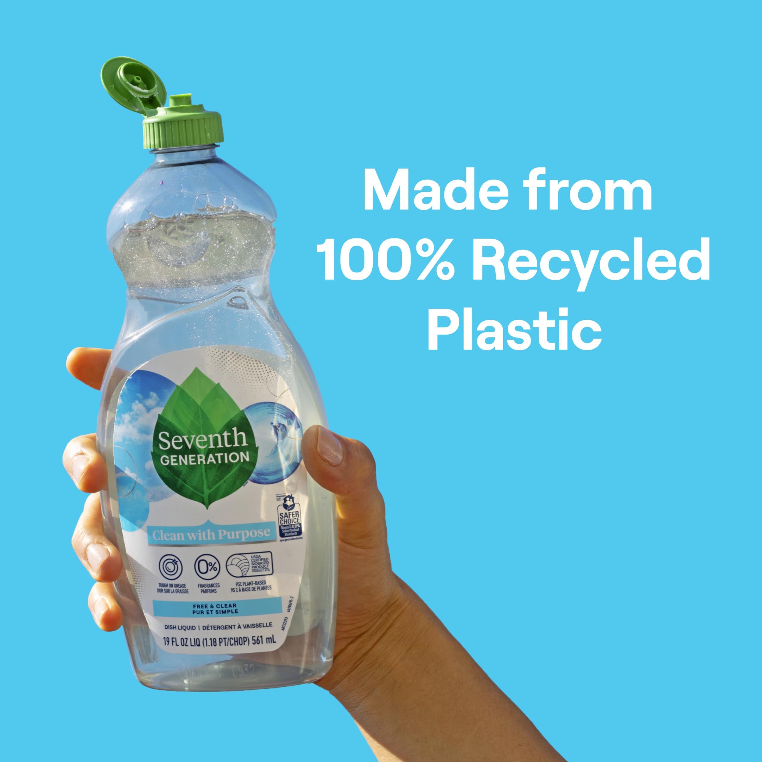 Seventh Generation Seventh Generation Dish Liquid Soap Free & Clear liquid soap Pack of 6 Dishwashing Soap Dish Soap for sensitive skin 19 oz