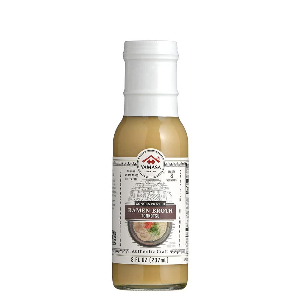 Yamasa Yamasa, Artisanal Tonkotsu Ramen Broth Concentrate, Serves 8 Bowls, No MSG Added, Japanese Tradition, 8oz