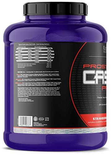 Ultimate Nutrition Ultimate Nutrition Prostar Micellar and Hydrolyzed Casein Protein Powder - Fat Free Overnight Muscle Growth and Recovery with BCAAs, 5 Pounds, Strawberry