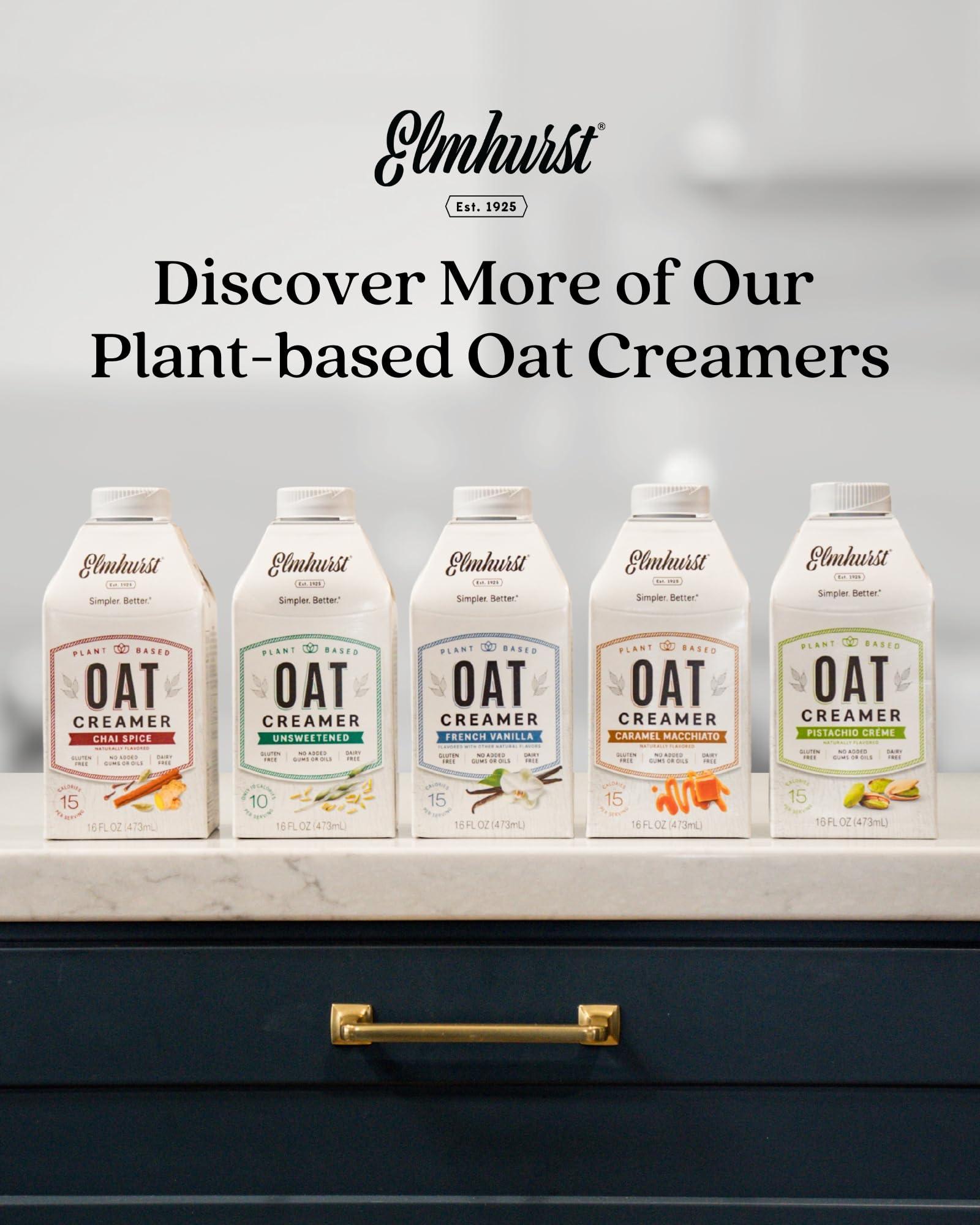 Elmhurst Elmhurst 1925 French Vanilla Oat Creamer, Plant-Based, Vegan, 16 Ounce (Pack of 6)