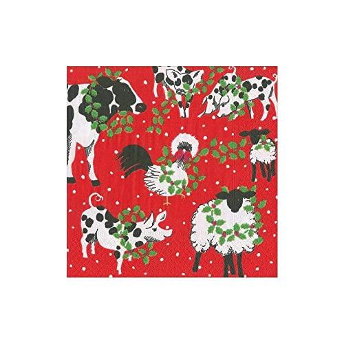 Caspari Caspari Christmas on the Farm Paper Cocktail Napkins - 20 Per Package