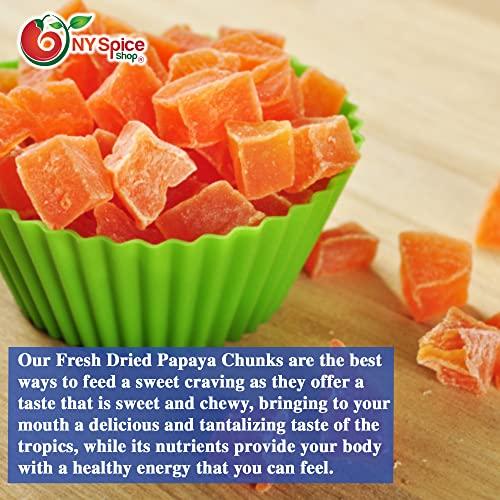 NY Spice Shop NY SPICE SHOP Dried Papaya Chunks 16 Ounces Diced Papaya - Hawaiian Papaya Fruit - Papaya Fresh Organic - Dried Fruit Papaya - Giant Papaya - Papaya Fresh