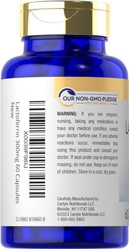 Carlyle Carlyle Lactoferrin Supplement | 300mg | 60 Capsules | Non-GMO and Gluten Free