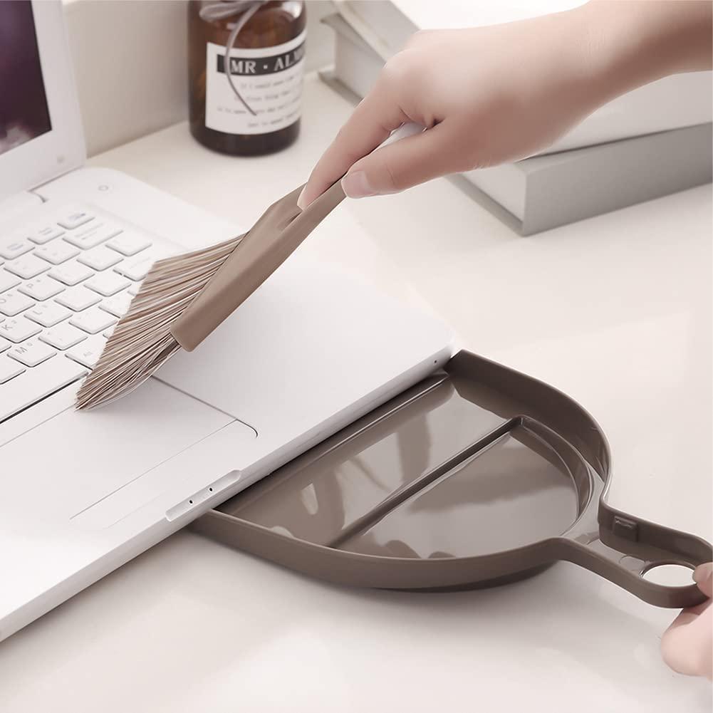 WDDBHSKN Mini Broom and Small Dustpan Brush - Mini Broom and Dustpan, Small Broom and Dustpan Set, Mini Dustpan and Brush Set, Small Dust pan and Brush Set, Hand Broom and Dustpan Set for Home/Camping/Pets.