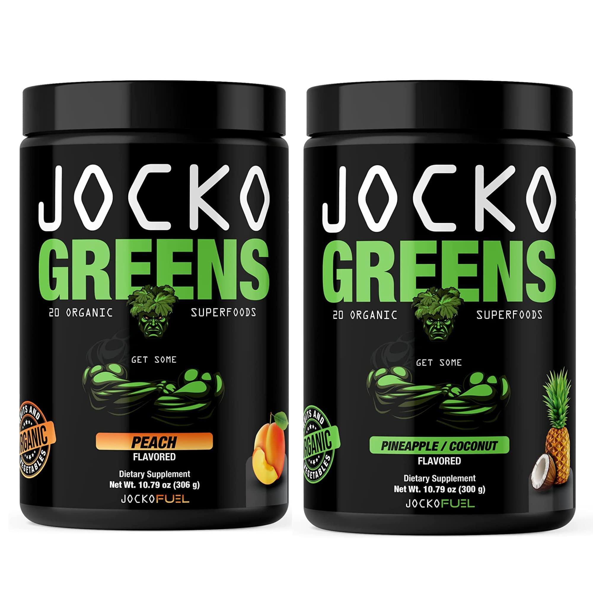 Jocko Fuel Jocko Fuel Greens Powder Bundle - Greens & Superfood Powder for Healthy Green Juice - Keto Friendly with Spirulina, Chlorella, Digestive Enzymes, & Probiotics - 60 Servings