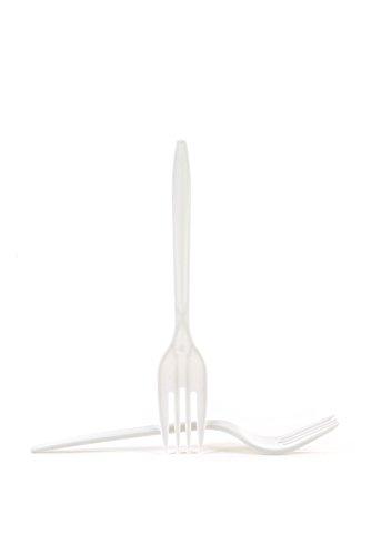 EcoQuality Disposable Plastic Cutlery Fork (400 Count) - Medium Weight White Disposable Plastic Forks - Great for Parties, Office, Lunch, Restaurants by EcoQuality