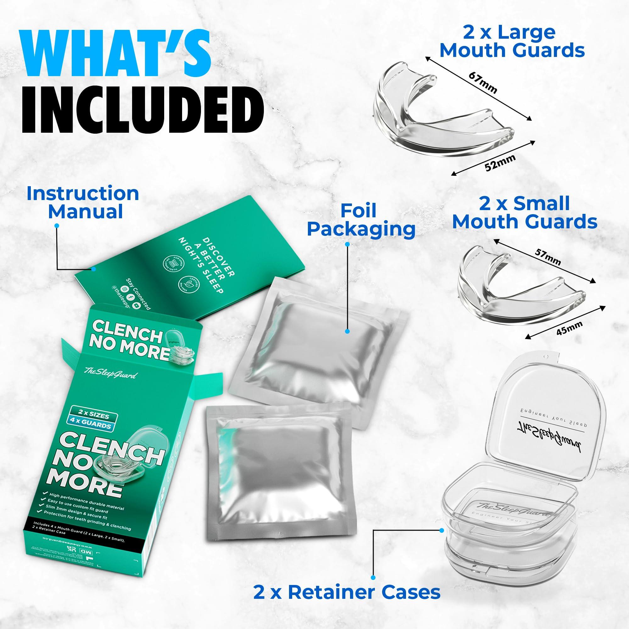 TheSleepGuard TheSleepGuard Mouth Guard for Clenching Teeth at Night [Pack of 4] Best Night Guards for Teeth Grinding, Mouth Guard for Grinding Teeth & TMJ | Night Guard for Men & Women