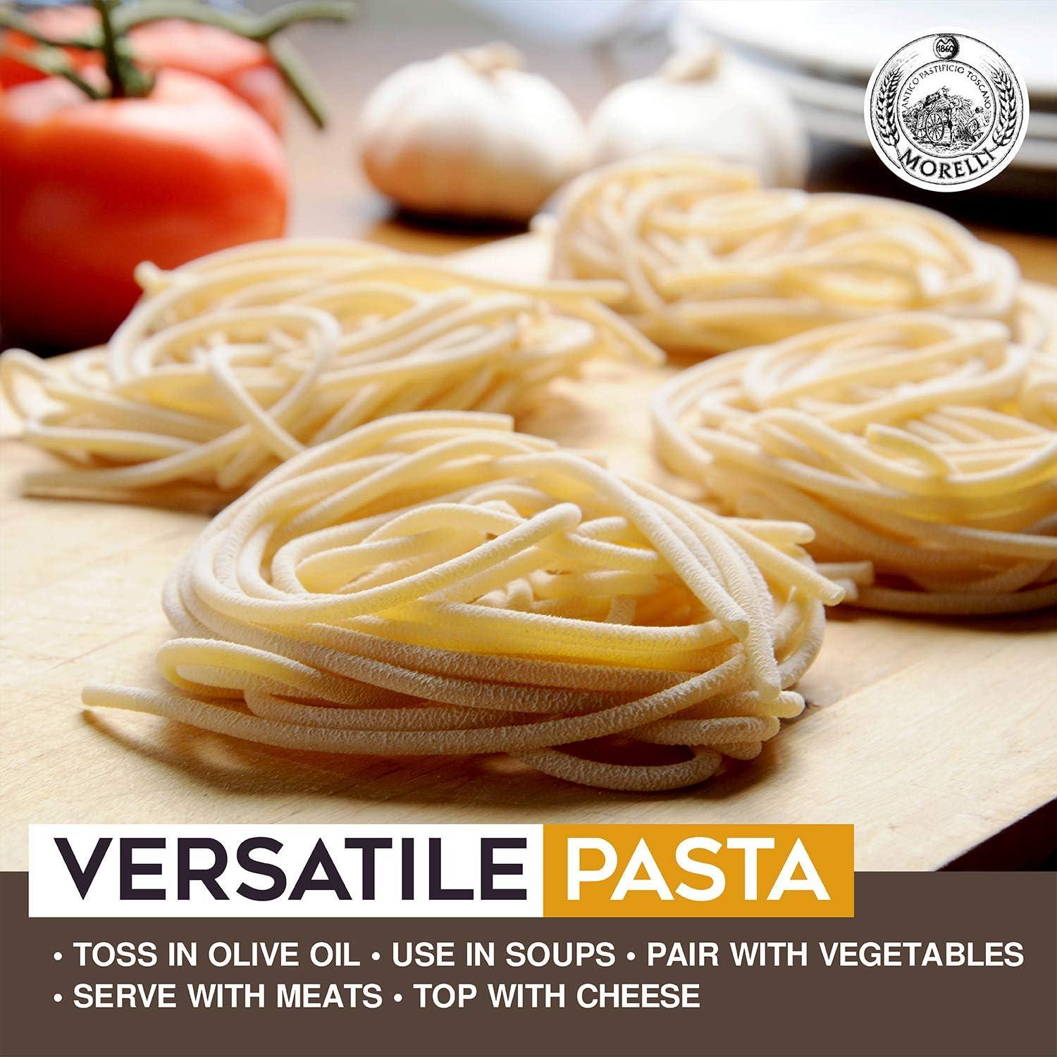 ANTICO PASTIFICIO MORELLI 1860 PASTA AL GERME DI G Morelli Busiate, Pici, and Bucatini Organic Pasta Variety Pack - Imported Italian Pasta Sampler - Specialty Assortment Includes Three-17.6 oz Packages of Gourmet Pasta from Italy