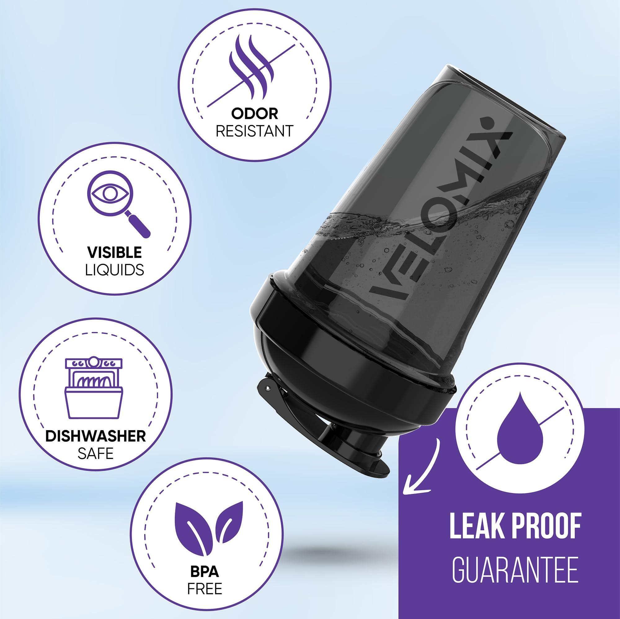 VELOMIX VELOMIX -6 PACK- Shaker Cups for Protein Shakes 20 oz - 6x Wire Whisk | Leak Proof Protein Shaker Bottle for Protein Shakes, Shaker Bottle Pack for Pre & Post Workout, Shaker Cup, Shaker Bottle Cups