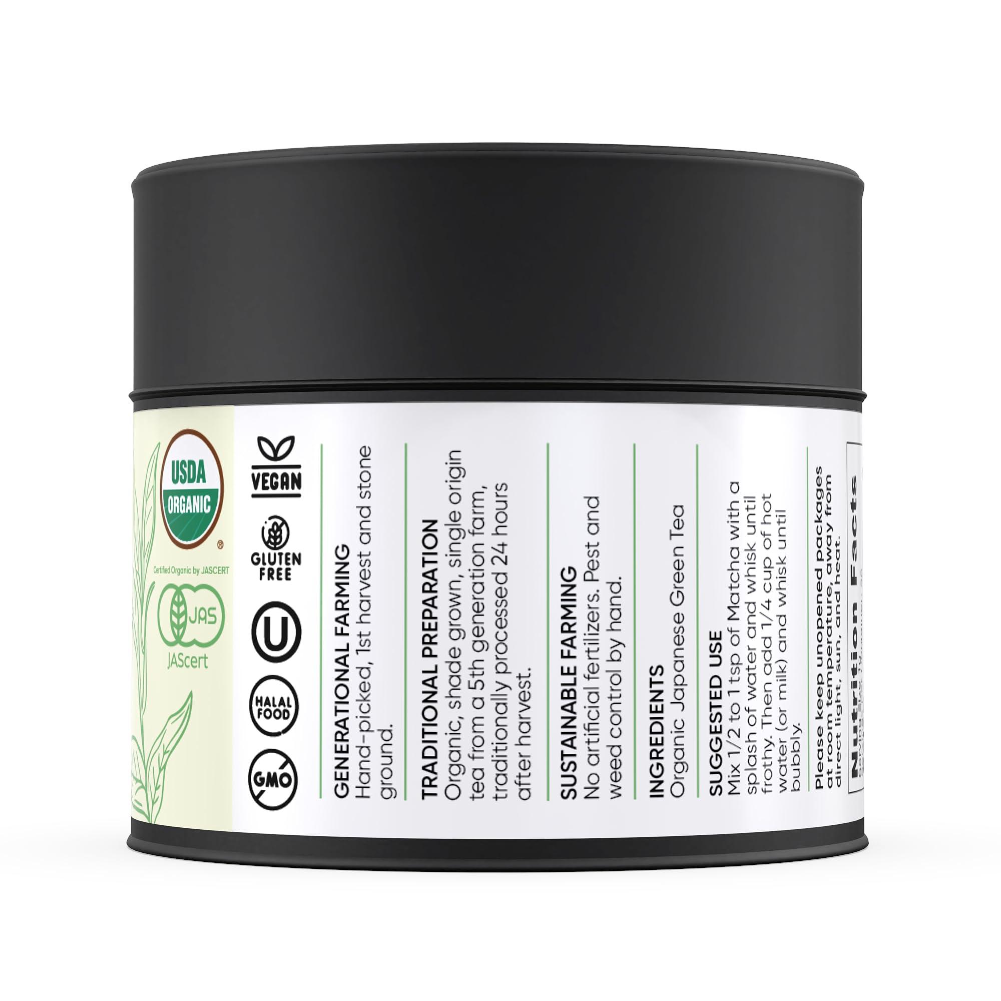 Mcne Organic Japanese Matcha Powder Green Tea - Hand-Picked, 1st Harvest, Ceremonial Grade Matcha Powdered Tea, and Stone Ground from Shizuoka, Japan (30g / 1.1oz)