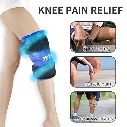 WORLD-BIO Large Knee Ice Pack, Gel Ice Pack for Knee Pain Relief, Sports Injuries, Swelling, Bruises, Reusable Hot Cold Gel Pack Compress Therapy for Knee Arthritis, Muscle Aches and Knee Replacement Surgery