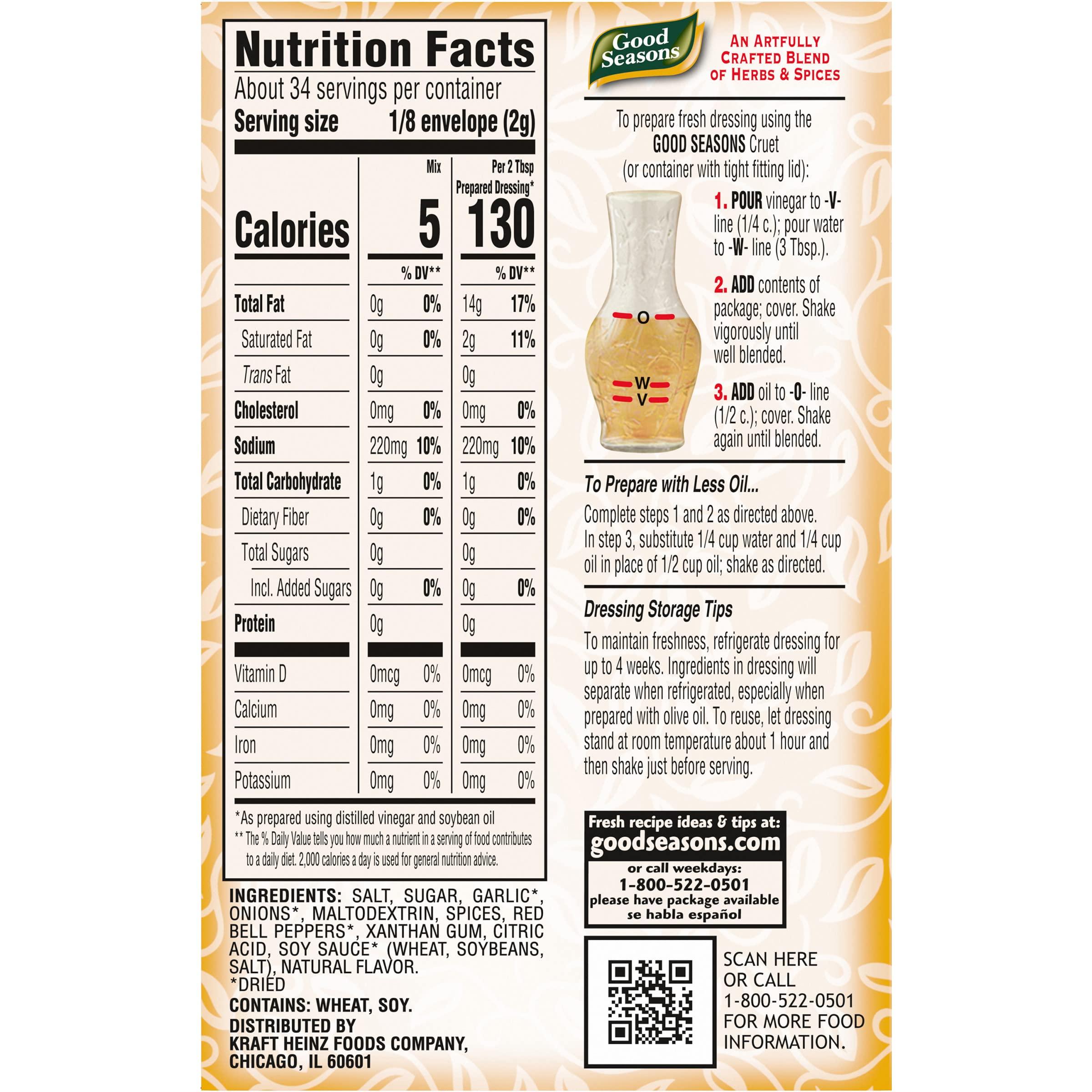 Good Seasons Good Seasons Zesty Italian Dressing & Recipe Seasoning Mix, 4 ct Packets