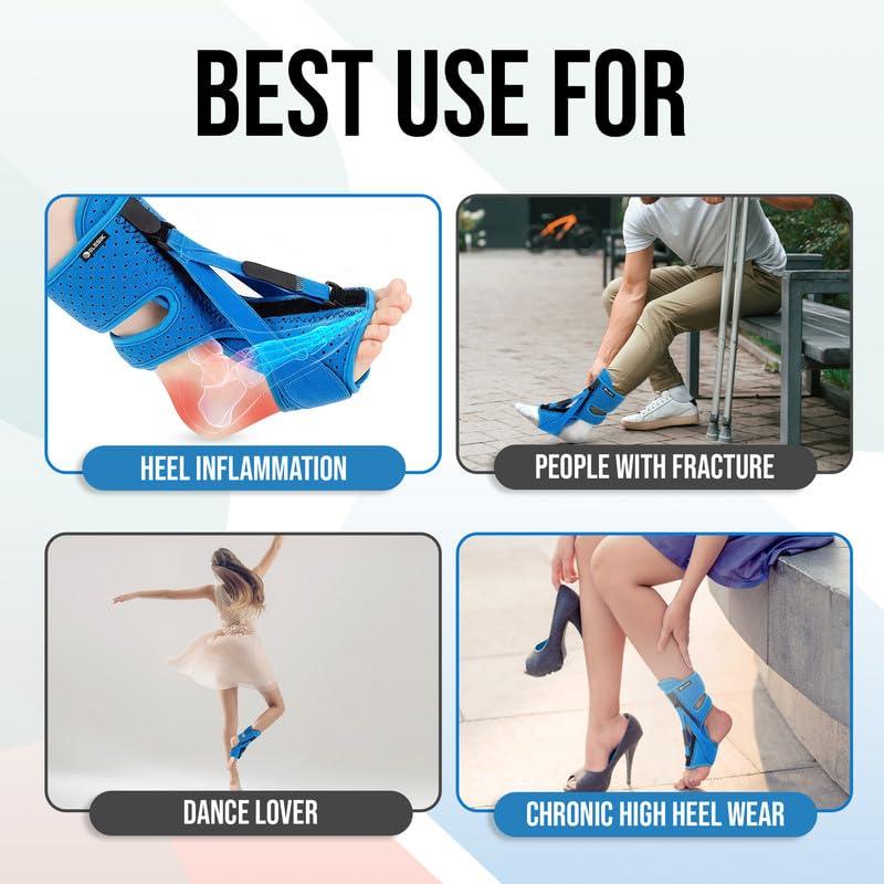 ELESIK ELESIK Plantar Fasciitis Night Splint, Upgraded Plantar Fasciitis Brace for Plantar Fasciitis Relief, Foot Drop and Achilles Tendonitis Brace. Night Splint for Plantar Fasciitis Women & Men, Blue