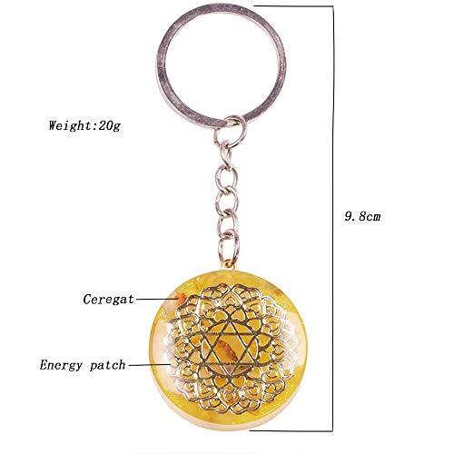 ZTBH ZTBH Orgone Pendant Orgonite Keychain Orgone Energy Pendants Keyring 7 Chakras w/Crystals Stones Orgone Pendant
