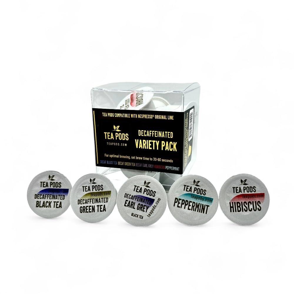 TEA BOQUETE DECAF Variety pack tea pods compatible with Nespresso OriginalLine brewers - 10 capsules
