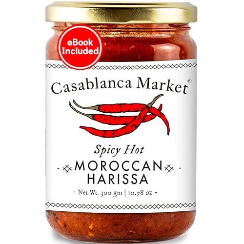 Casablanca Market Casablanca Market Harissa Gourmet Hot Sauce –Harissa Sauce – Moroccan North African Spice Best Hot Sauce Gift Harissa Seasoning – Harissa Spice Red Hot Sauce – Harissa Paste Hot Sauces (10.5oz)