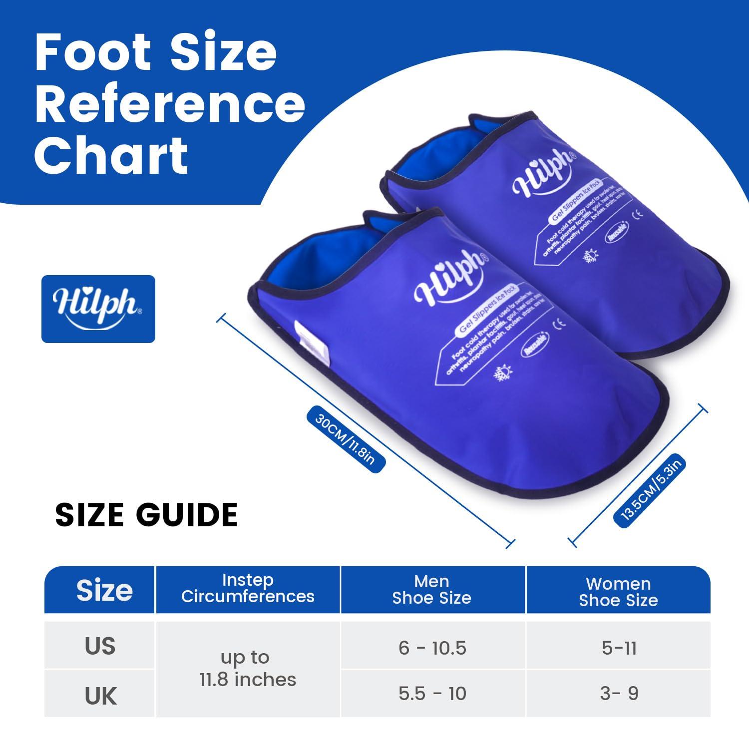 Hilph Hilph Foot Ice Pack Slippers for Plantar Fasciitis 2 Packs, Reusable Hot Cold Packs Gel Ice Slipper for Foot and Broken Toes, Gout, Foot Surgery, Neuropathy, Diabetic, Swollen (Dark Blue)