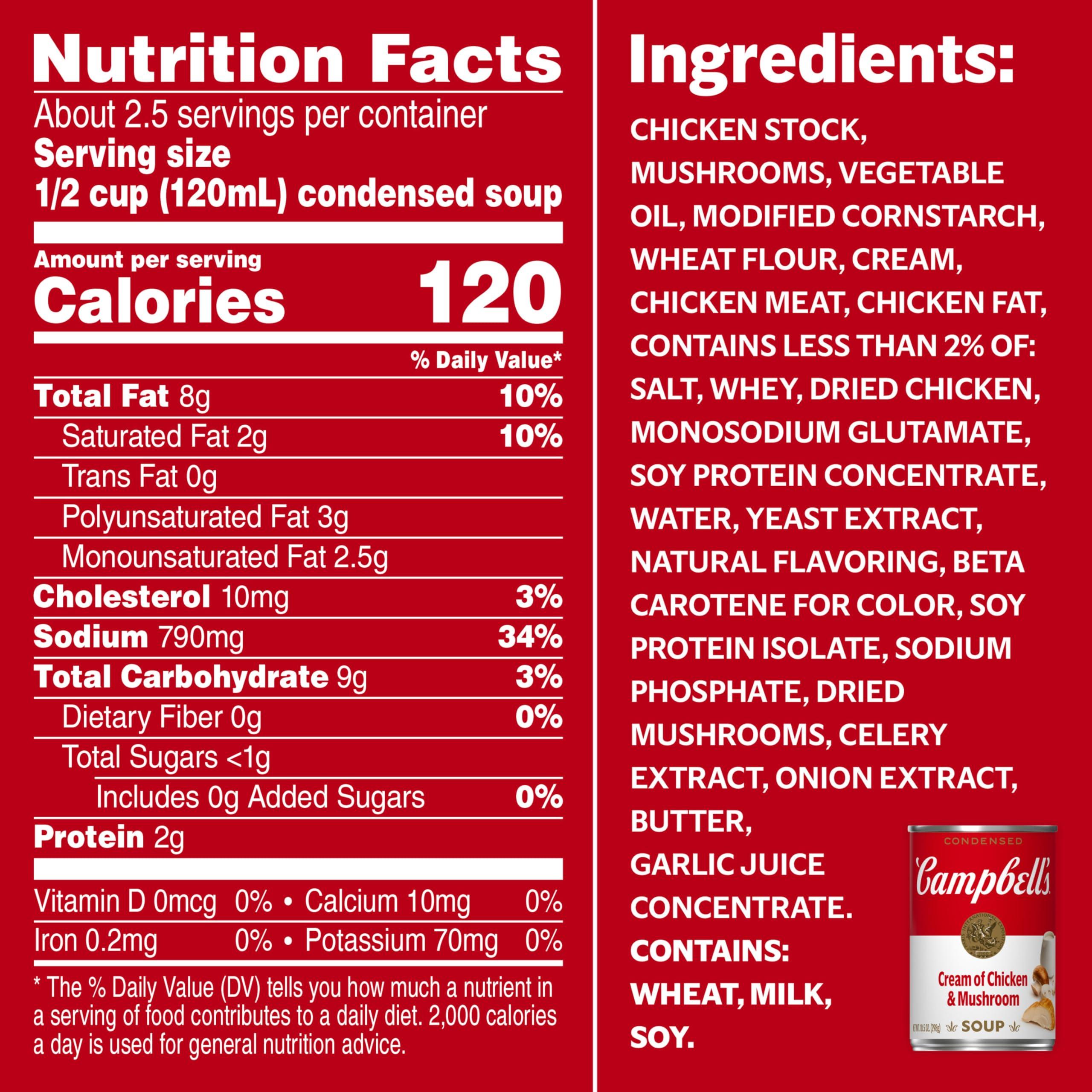 Campbell\'s Campbell\'s Condensed Cream of Chicken & Mushroom Soup, 10.5 Ounce Can (Pack of 4)