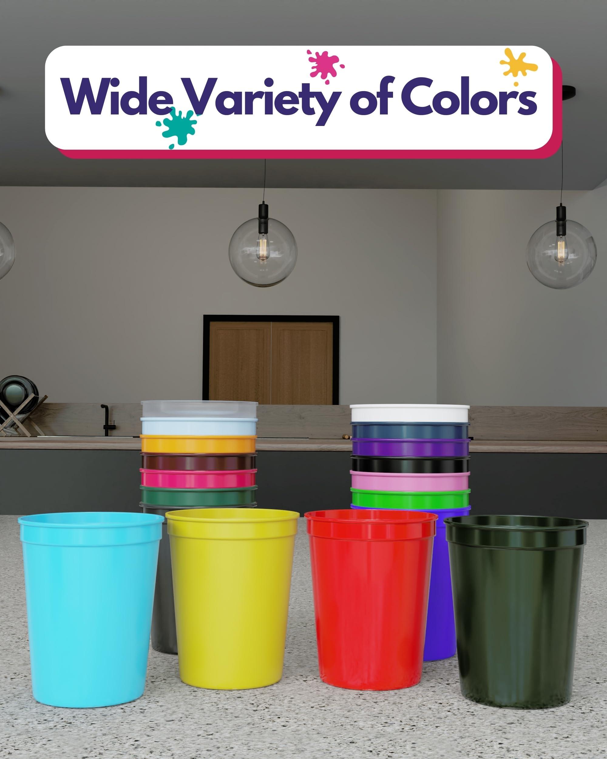 PartyPrints PartyPrints 16oz 100 Pack (Metallic Silver) Reusable Blank Plastic Cups, Colored Plastic Drinking Cups, Food-Grade Party Cups, Stackable Water Cups for Parties, Weddings, Events or DIY Projects